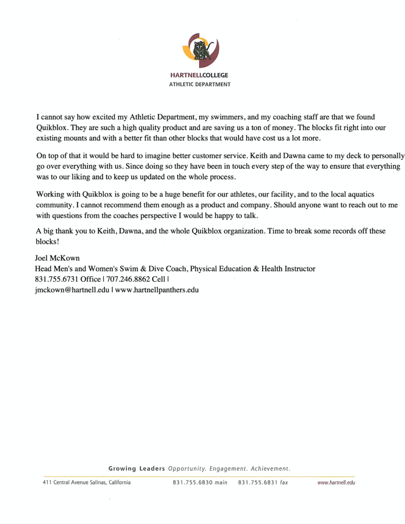 Hartnell Testimonial